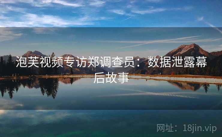 泡芙视频专访郑调查员：数据泄露幕后故事